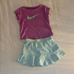 NWOT Nike Kids Purple Top and Light Blue Skort Set